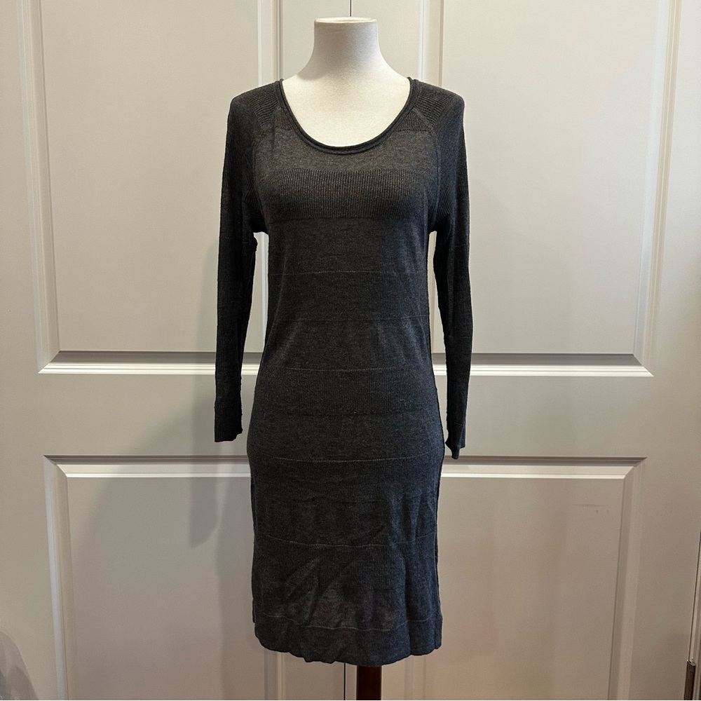 360 SWEATER Gray Nylon & Rayon Sweater dress